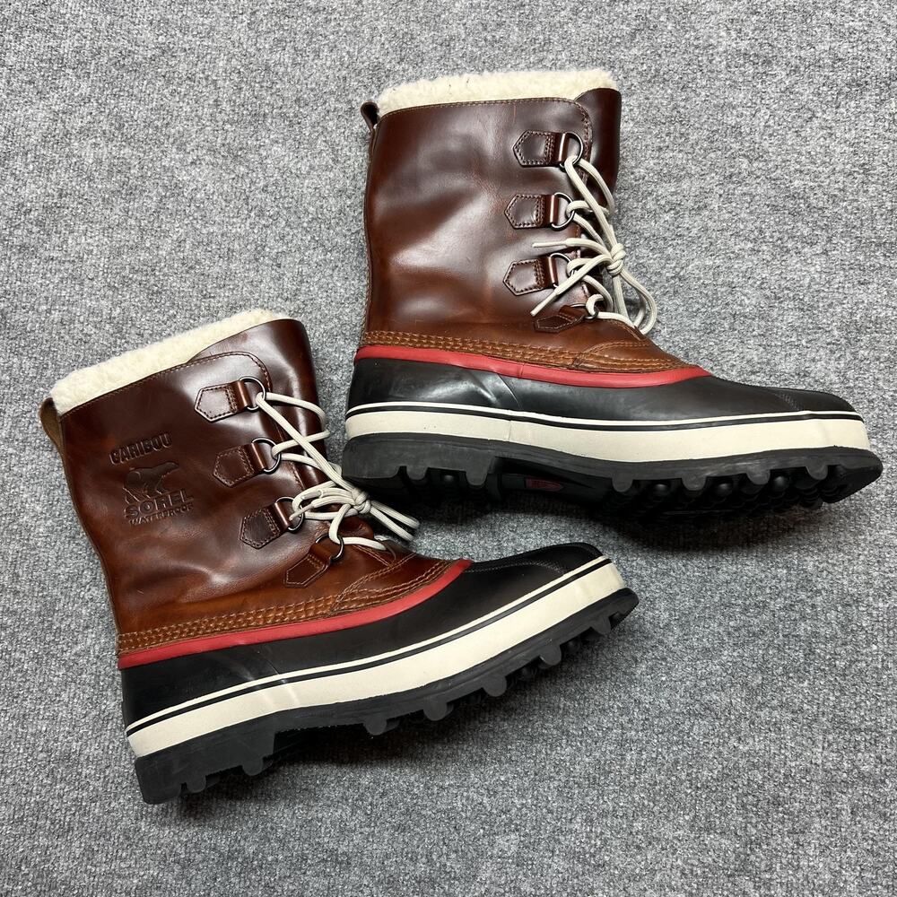 Sorel Caribou Snow Boots Mens Size 12 Brown Black Waterproof NM1873-282